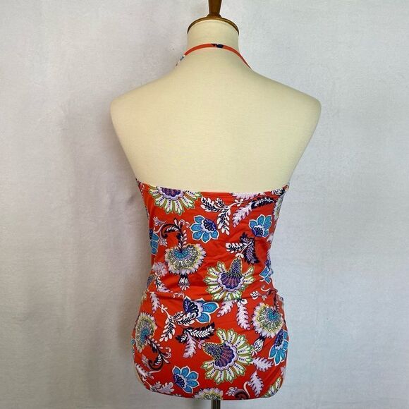 TOMMY BAHAMA SWIM SUIT V FRONT BANDEAU VALENCIA ORANGE - Picture 6 of 12